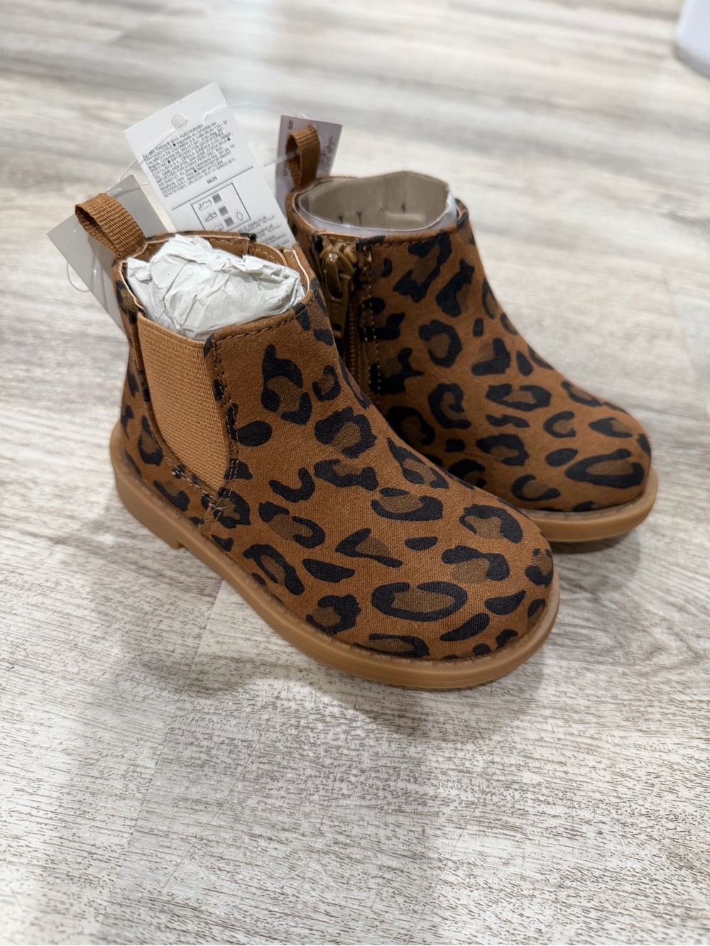 GAP Kids Leopard Print Chelsea Boots - Brown/Black